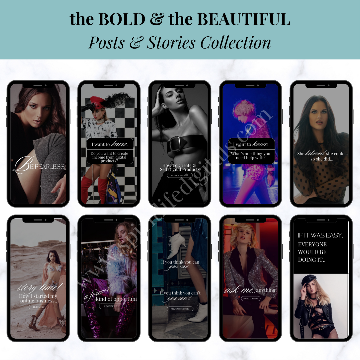 80 Instagram Posts & Stories: Bold & Beautiful Collection