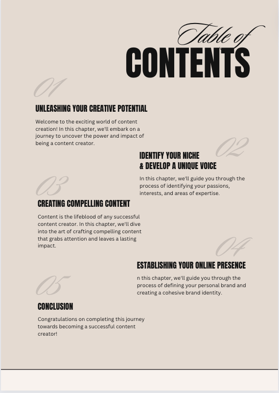 Becoming A Content Creator: Brand Growth Template